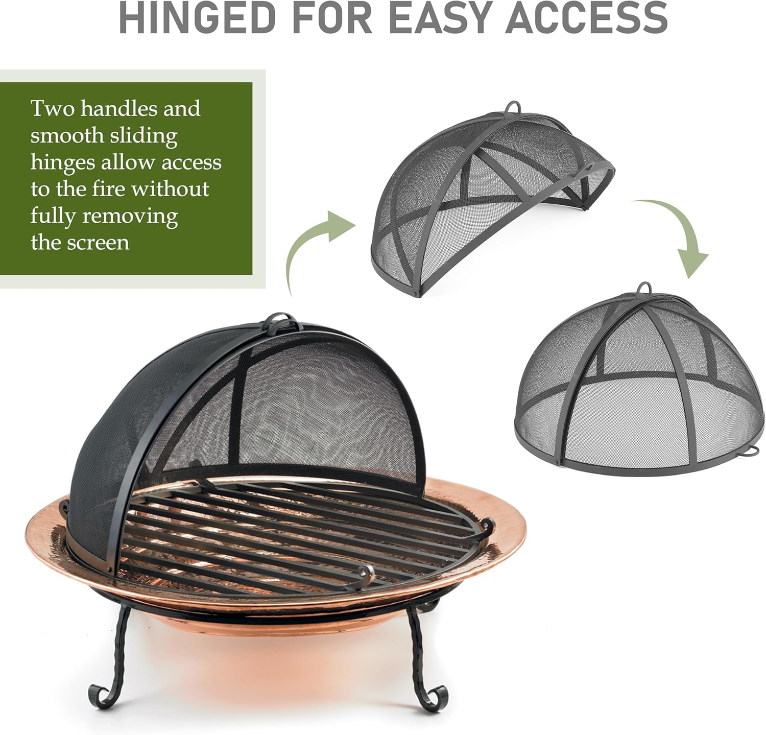 Good Directions 774 Heavy Duty Pit Spark Fire Screen Hinged for Easy Access, 24 Inch