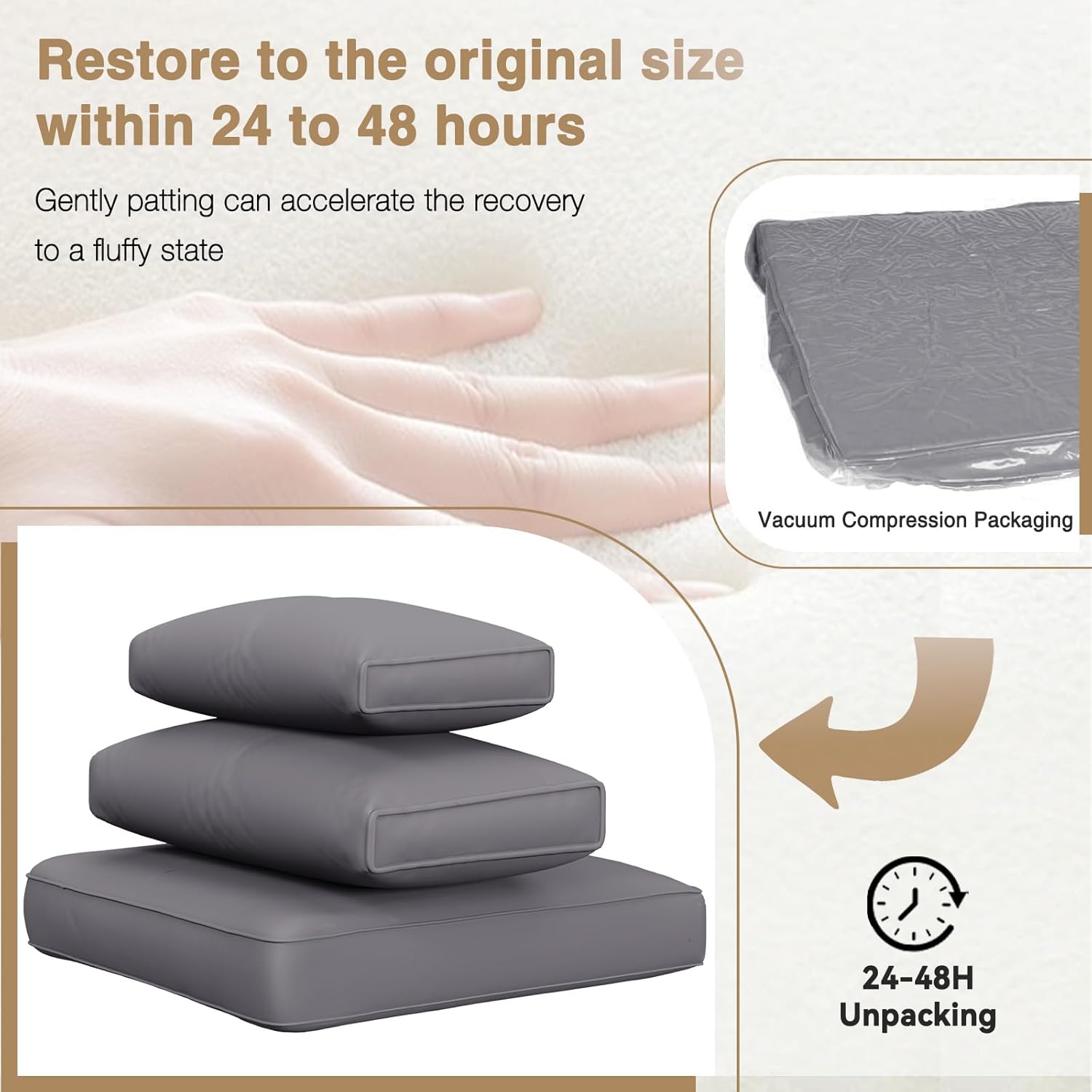 Aoxun 7 Piece Patio Furniture Set Wicker Rattan Patio Conversation Set Outdoor Sectional Sofa Set with Coffee Table and Thickened Cushions, Grey(Waterproof Cover Included)