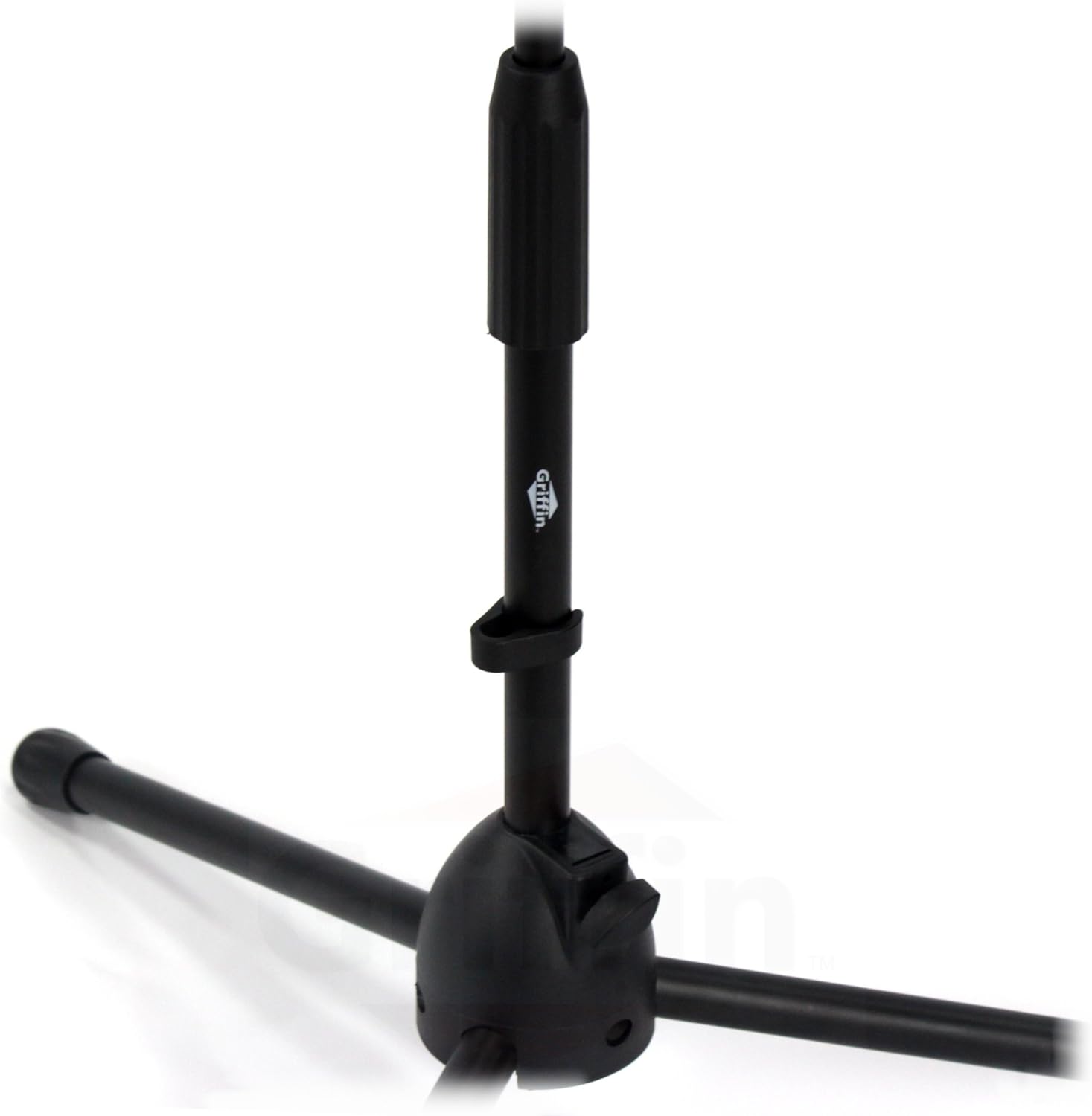 GRIFFIN 2 Pack Short Tripod Mic Stands (Low Profile-X Series) with Boom Arm & Telescoping Holder – For Kick Drum, Studio Recording & Guitar Amp Mic