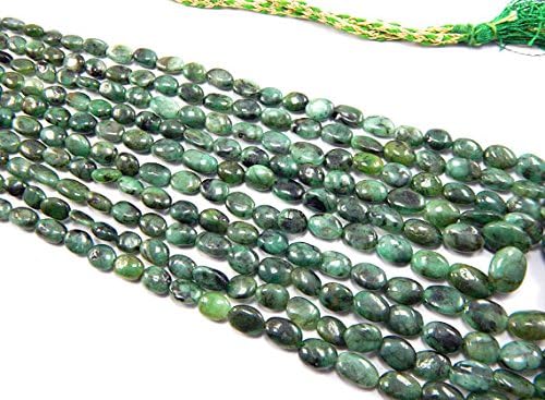 gorgeous smooth Oval Emerald Beads,size 4x7-11x14 mm 23 inch long 5 strand emerald necklace
