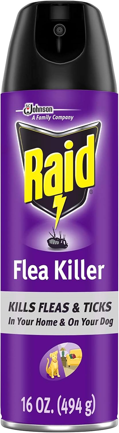 Raid Flea Killer, Kills Fleas, Crickets, Roaches, Silverfish and Ticks, Use in Your Home or on Your Dog (1 Pound (Pack of 6))