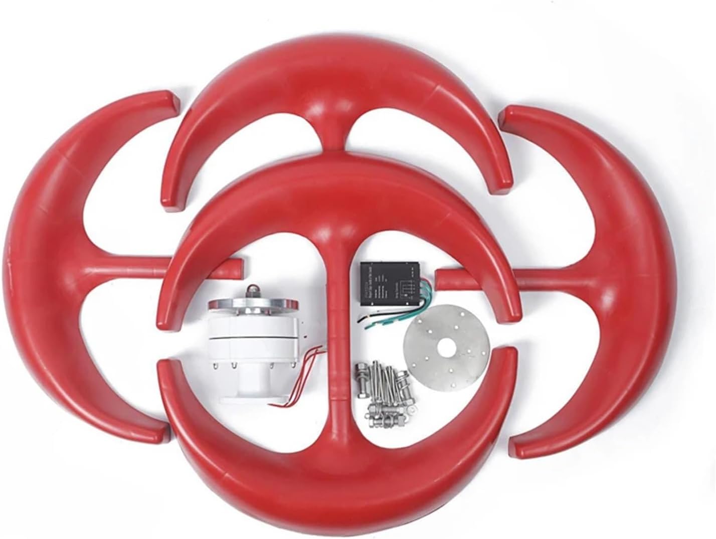 Wind Turbine Generator Kit, Low Noise Windmill 1000W Vertical Axis Wind Turbine nerator 12V 24V 48V for Home Use for Hybrid Solar Wind System(White,12V)