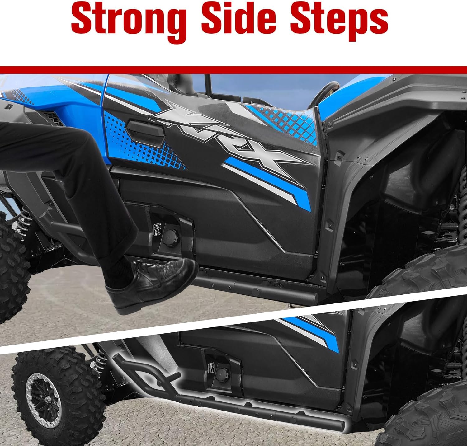 Nerf Bars Rock Sliders for Kawasaki Teryx KRX 1000, Combined Side Bumper Brush Guard Side Steps Nerf Bars Tree Kickers for Kawasaki Teryx KRX 1000 2020-2025 Accessories (2 Seats)