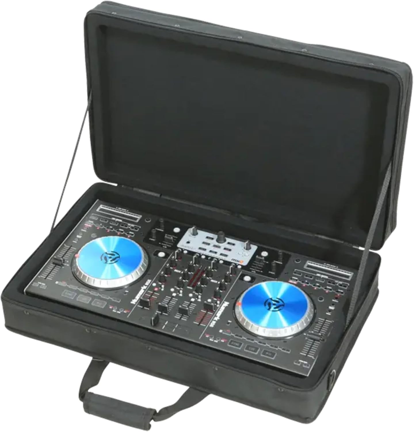 SKB 24”x14” Controller Soft Case - Padded Bag w/ Rigid Foam Frame, Shoulder Strap and Double Zippers for DJ Controllers & Small MIDI Keyboards, Black