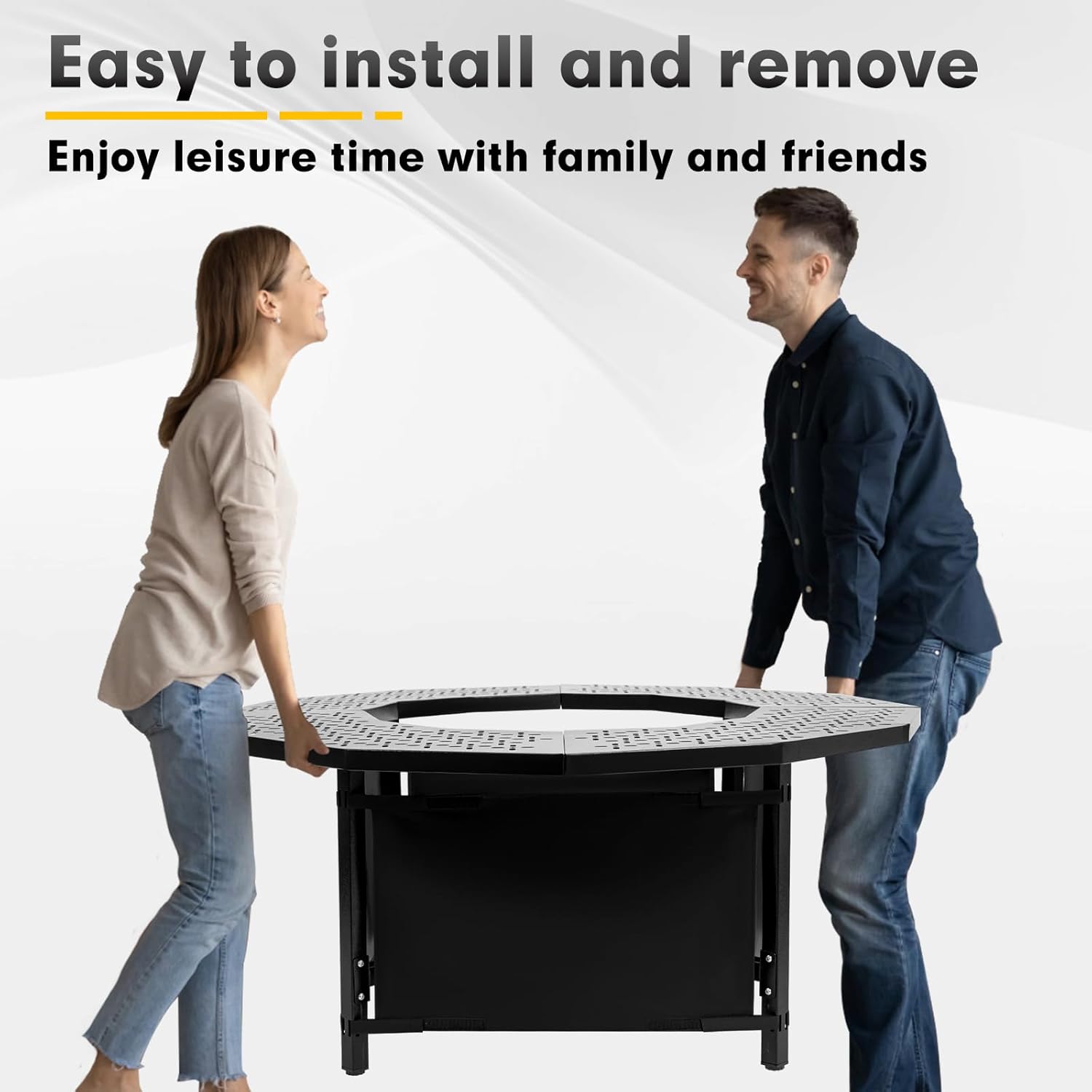 40 Inch Fire Pit Surround Tabletop for Solo Stove Bonfire up to 19.5