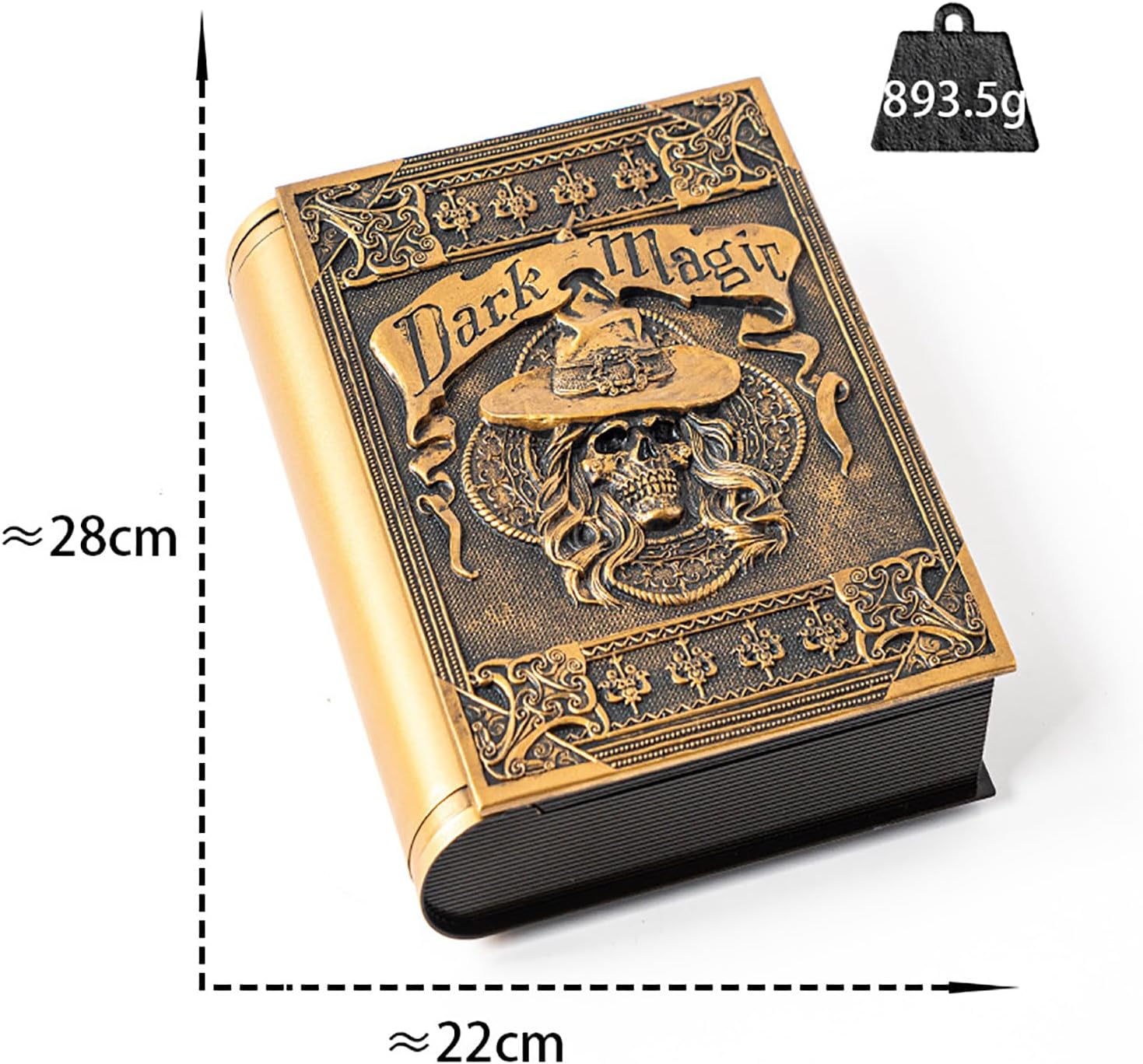 Halloween Decoration,Halloween Animatronic Magic Book Decor - Touch/Motion Activated, Light & Eerie Sound Effects,Skull Design for Haunted House/Party,Perfect for Spooky Decor Gifts ( 8.6x11in )