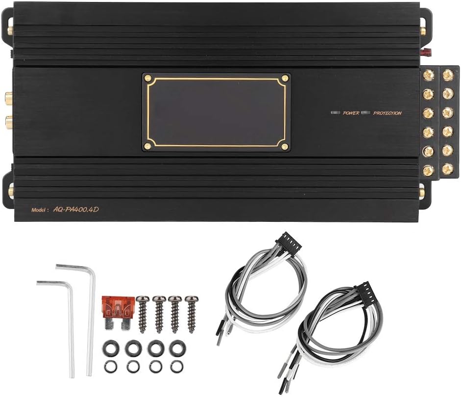 Car Amplifier, Audio Power Amp Module for Vehicle Stereo Sound System, Car Stereo Power Amplifier Unit, Automobile Audio Booster, Replacement Amplifier Board for Speakers