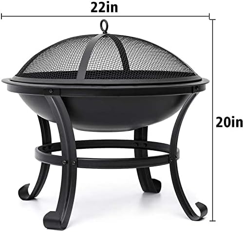 Garden Fire Pit Outdoor Fire Pit .BBQ Grill Outdoor Wood Burning Outdoor Party BBQ Fire Pit Stove Garden Patio Wood Log Barbecue Grill Net Set Cooking Tools Brazier Stove Grill Barbecue Rack