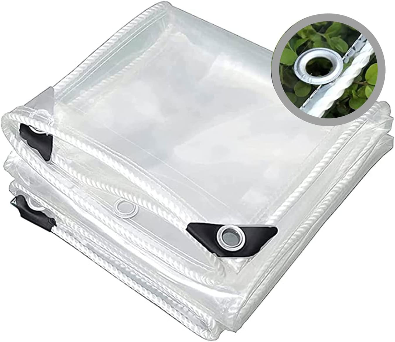 Clear Waterproof Cover Tarp 3x26ft, Heavy Duty Waterproof Tarps Outdoor, Transparent Raincloth for Roofs Fade Resistant for Greenhouse Balcony Garden