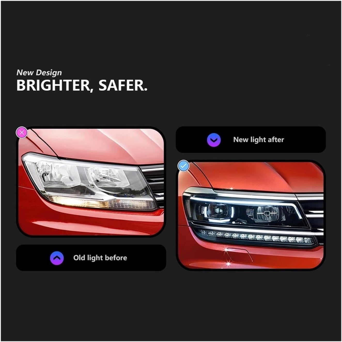 Compatible For VW Tiguan L Headlight 2017-2022 Car Automotive Goods LED DRL Hella 5 Xenon Lens H7 Compatible For VW Tiguan Car Accessories(RHD)