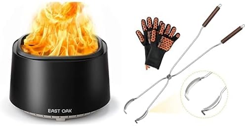 EAST OAK 29'' Fire Pit, Pitch Charcoal, with Tongs and Hook