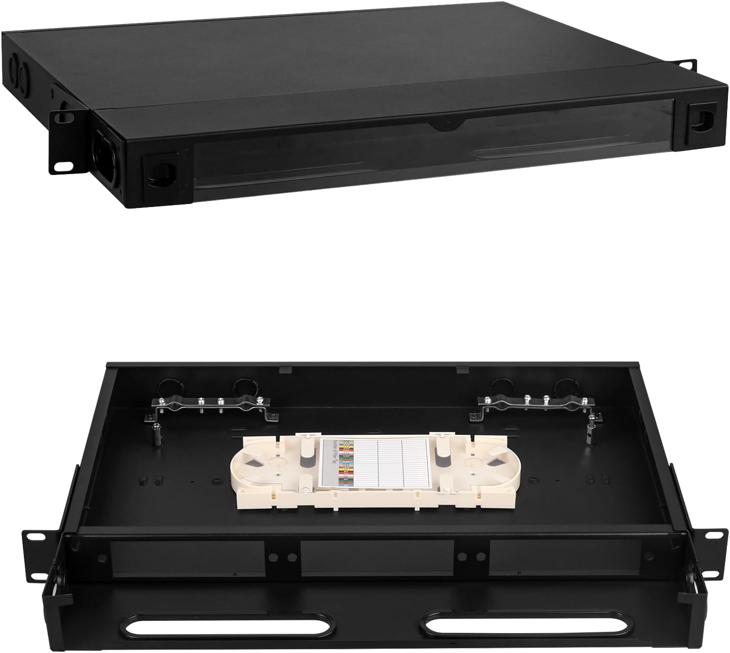 -1 Pack Fiber Optic Rack Mount Enclosure Box with 3 Slots for Fiber LGX Adapter Panels or Cassettes (3pcs Fiber Patch Panel (5.1inch*1.14inch) can be Inserted)