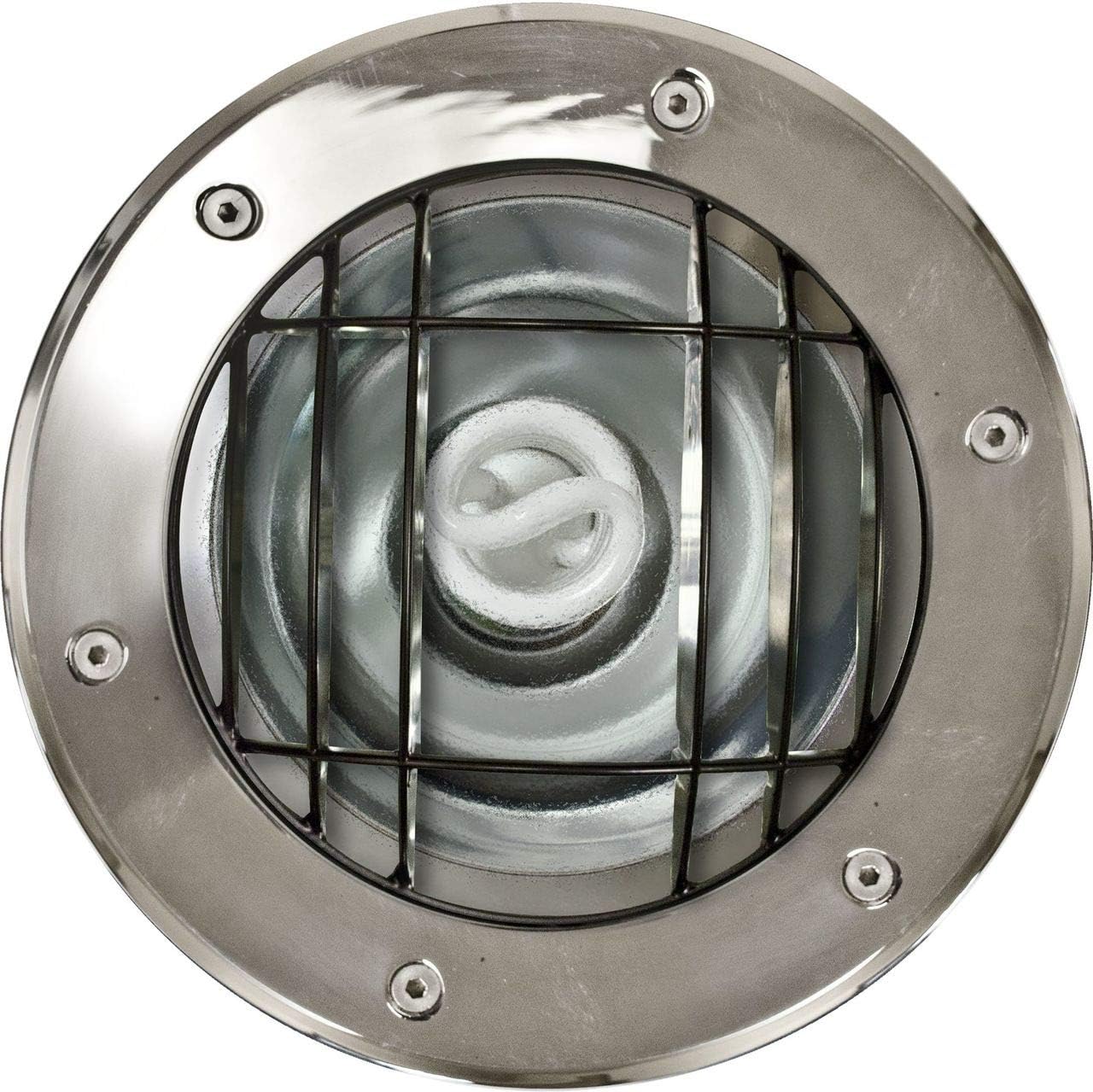DW1214-GRL Stainless Steel In-Ground Well Light with Grill, Stainless Steel Finish
