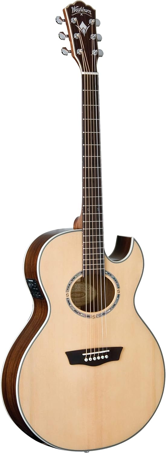 Washburn Festival Series 6 String Acoustic-Electric Guitar, Right, Natural (EA20SNB-O)