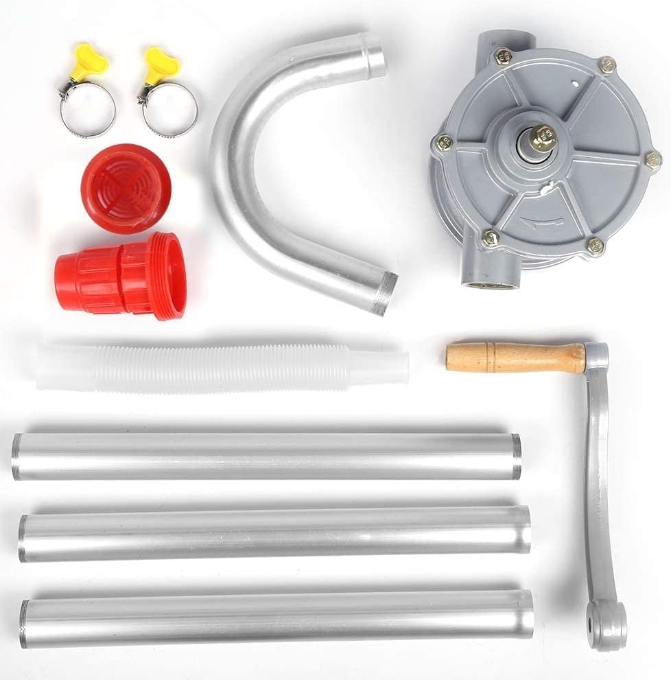 Hand Tool Hand Drum Pump-Aluminum Alloy Manual Hand Crank Oil Barrel Pump for Fuel Oil Petrol Diesel Stable Performance
