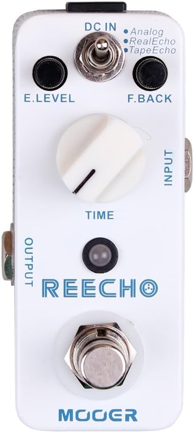 MOOER Reecho Delay Guitar Delay Effects Pedal with 3 Modes, Analog, Real Echo, Tape Echo, Vintage Tap Echo Machine