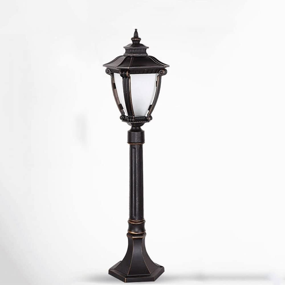 Outdoor Waterproof Pillar Lighting Fixture - Street Post Light Tradition Classic Victoria Garden Lawn Column Lamp - Villa Park E27 Landscape Column Lights with Frosted Glass Panel