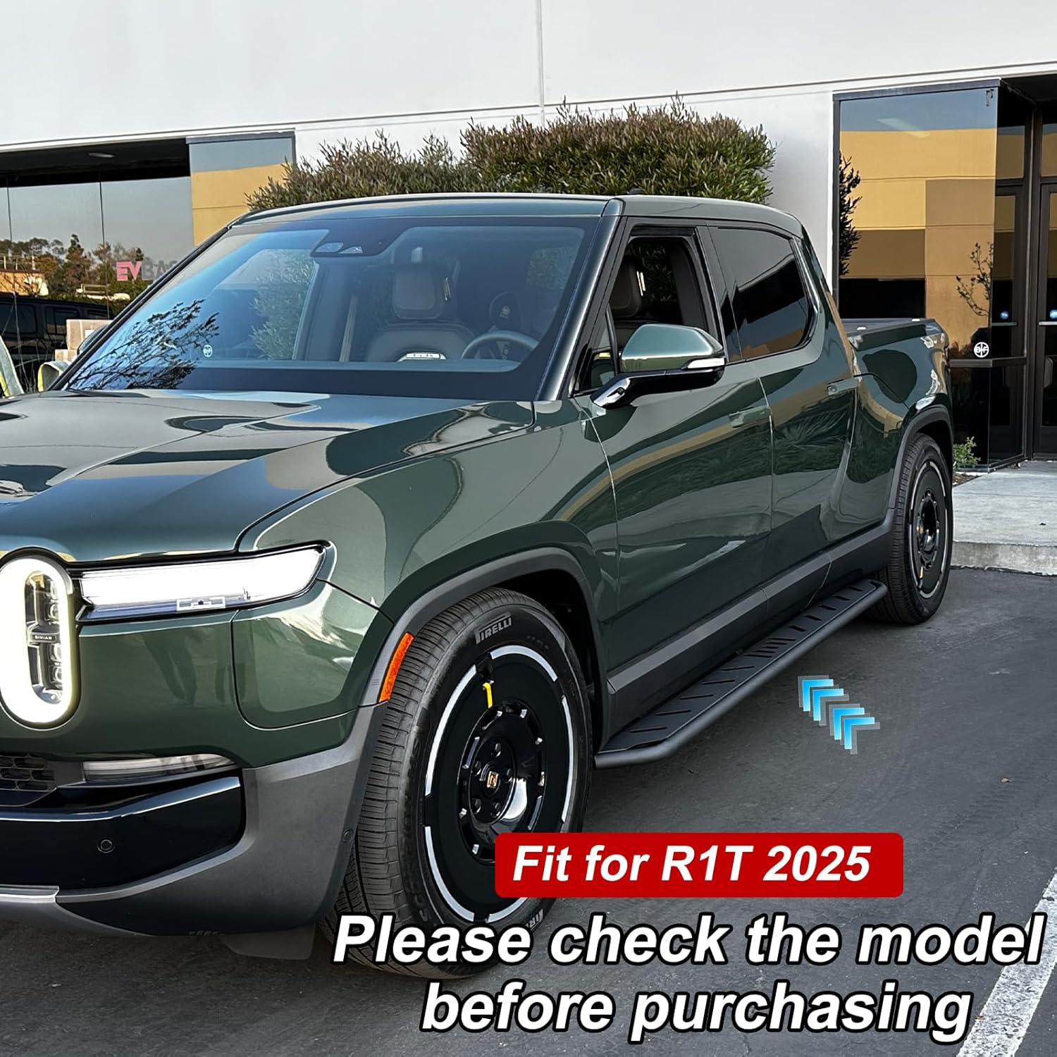 2Pcs Running Boards for R1T Door Side Steps Compatible with Rivian R1T 2025 Nerf Bars Pedal for Rivian Exterior Accessories