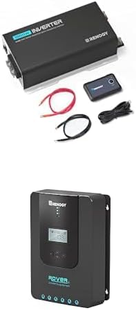 Renogy 1000W 12V Pure Sine Wave Inverter with 10A Auto Transfer Switch, Built-in Bluetooth + 20A 12V/24V Auto DC Input MPPT Solar Charge Controller, Suitable for Gel Sealed Flooded and Lithium Battery