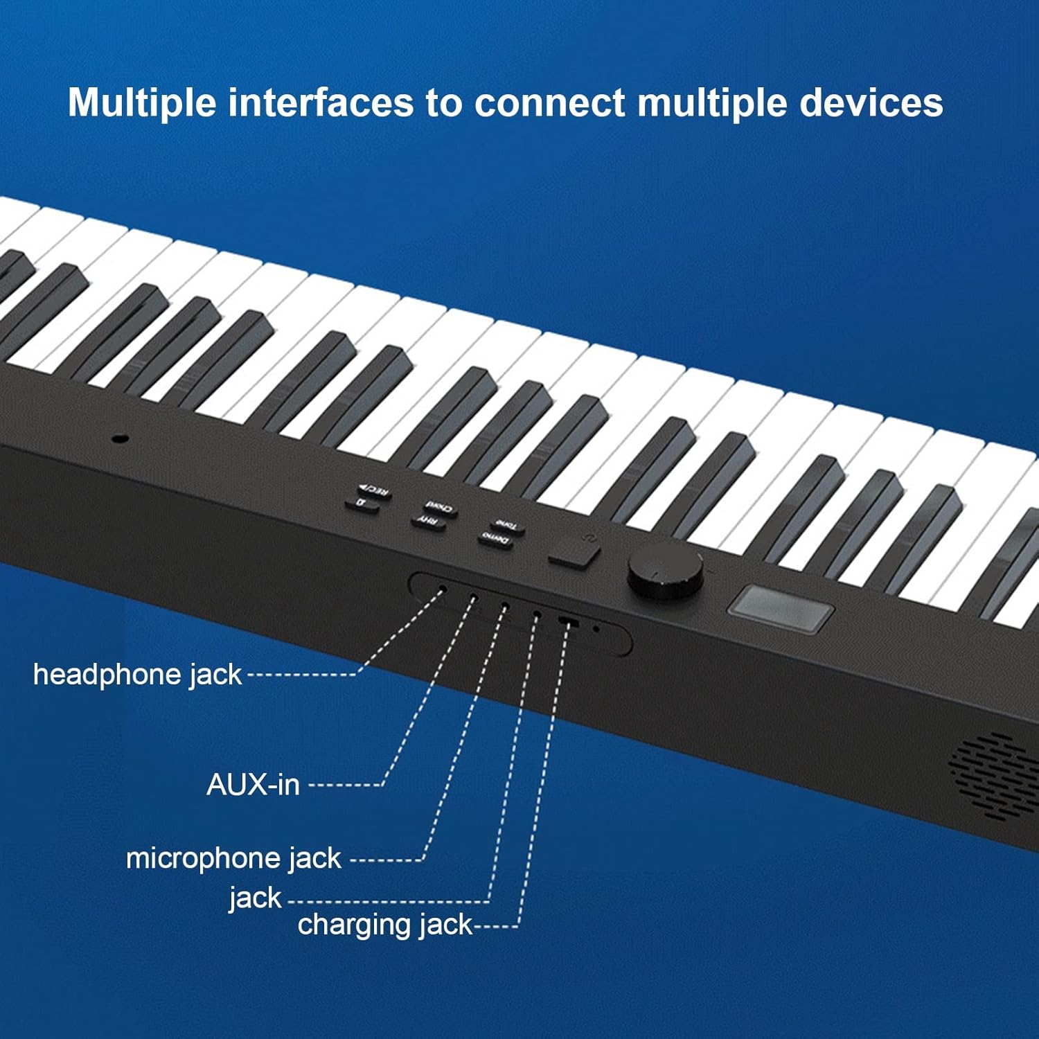 88 Keys Foldable Keyboard Piano Digital Piano With Rechargeable Battery Professional Electric Piano 12h Running Time, Including Sustain Pedal for Beginners