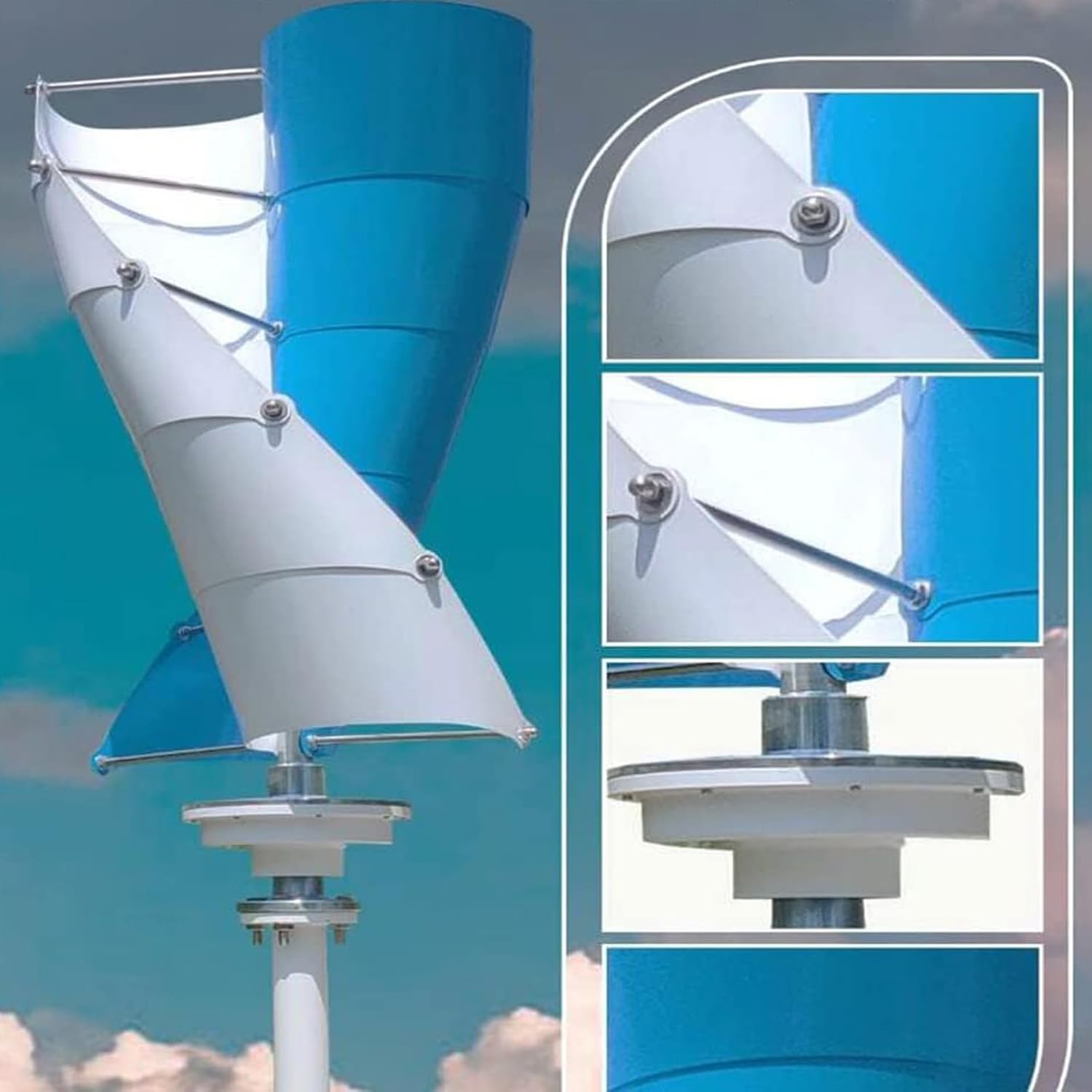 Wind Turbine Generator Kit Free Energy Windmill Vertical Axis Wind Turbine Generator Home Three Phase Generator Maglev Breeze Start(Size:400W,Color:12V)