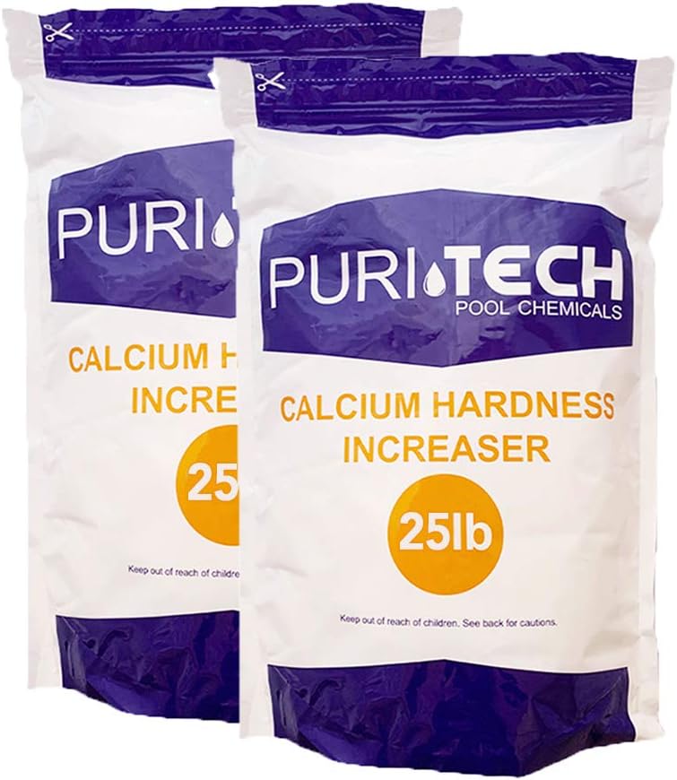 Puri Tech Pool Chemicals 50 lb Calcium Hardness Increaser Plus for Swimming Pools & Spas Increases Calcium Hardness Levels Prevents Surface Staining