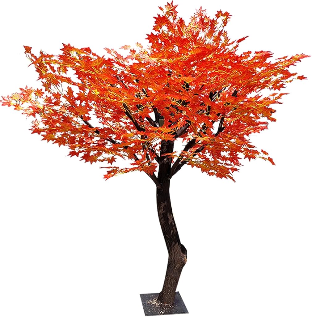 Artificial Red Maple Tree for Home Decor, Vibrant Year-Round Centerpiece for Living Room & Corner(8ft)