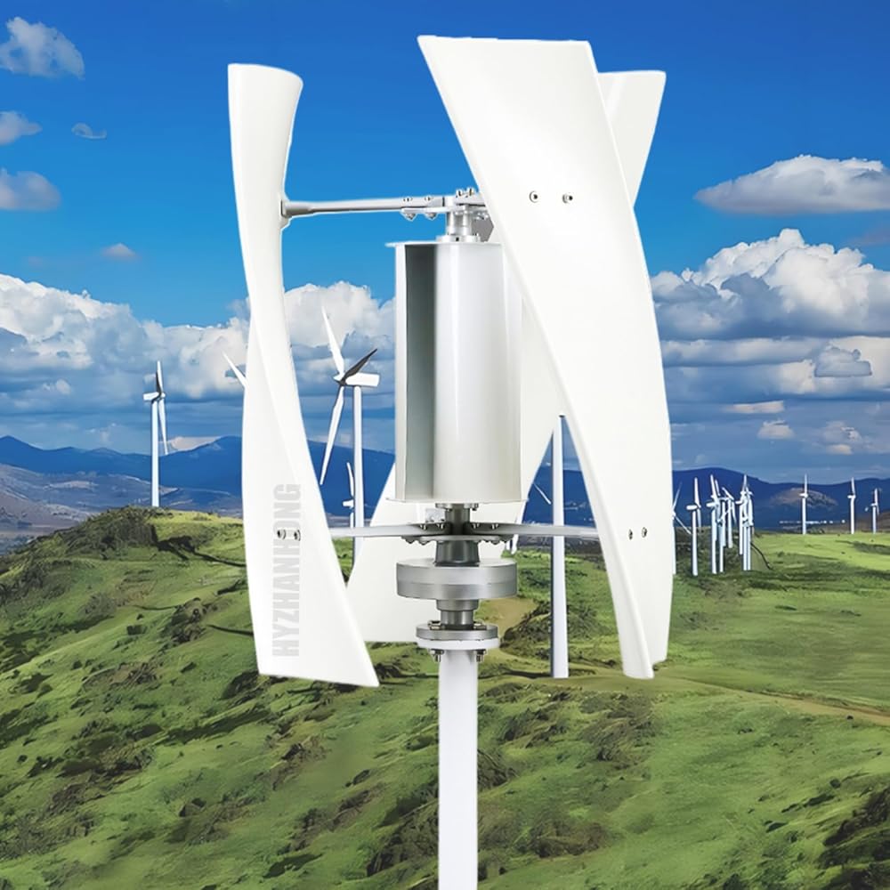 Wind AC Generator 10000 12V 24V 48V 220V Windmill Turbines Generator 3 Blade Energy Generator Wind Power Kit W/Controller Suitable for Courtyards and Outdoors