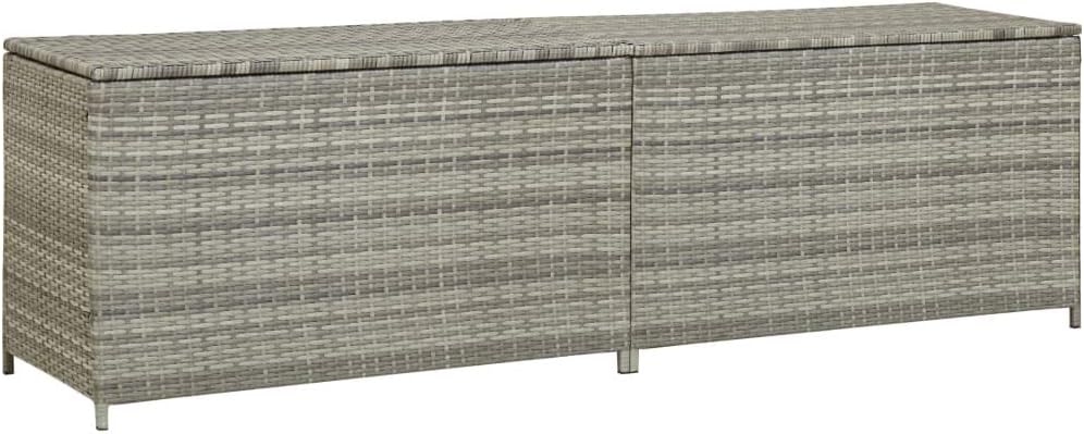 Garden storage box Porch storage Rattan storage Deck storage box Patio storage box Suitable for courtyards, terraces, yards, gardens, etc Patio Storage Box Poly Rattan 78.7