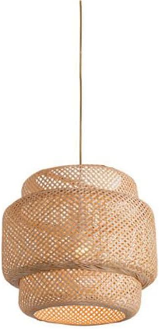 E27 Chandelier,Ceiling Lighting Fixture,Retro Rattan Pendant Light,Bamboo Lampshade,Decorative Hanging Lamp for Tea Room,Study Room,Dining Room Adjustable Height