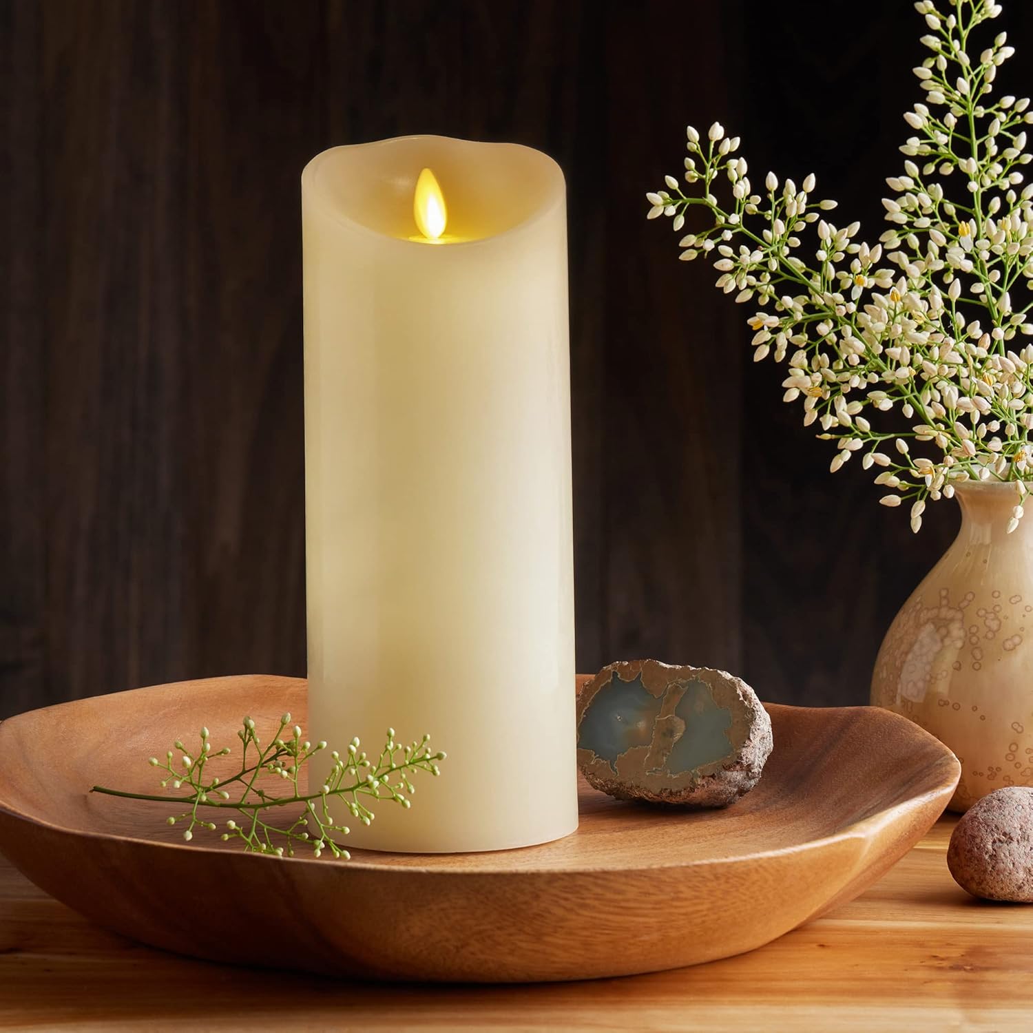 Luminara Scalloped Edge Flameless LED Candle - Ivory 4