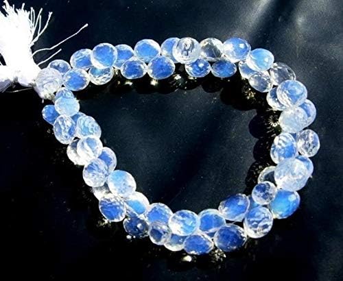13 inch natural beads strand of 9-10mm faceted onion opalite gemstone briolletes beads for DIY jewelry - necklace, bracelet, earring, ring.
