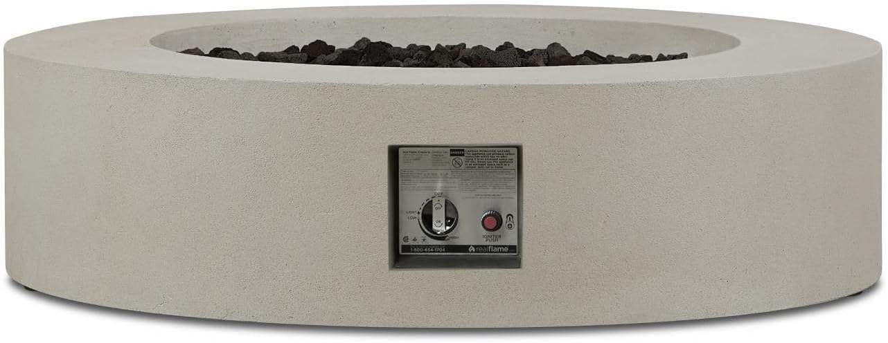 BBQGuys Signature La Valle 43-Inch Round Natural Gas Fire Table - Flint (Ships as Propane w/Conversion Kit)