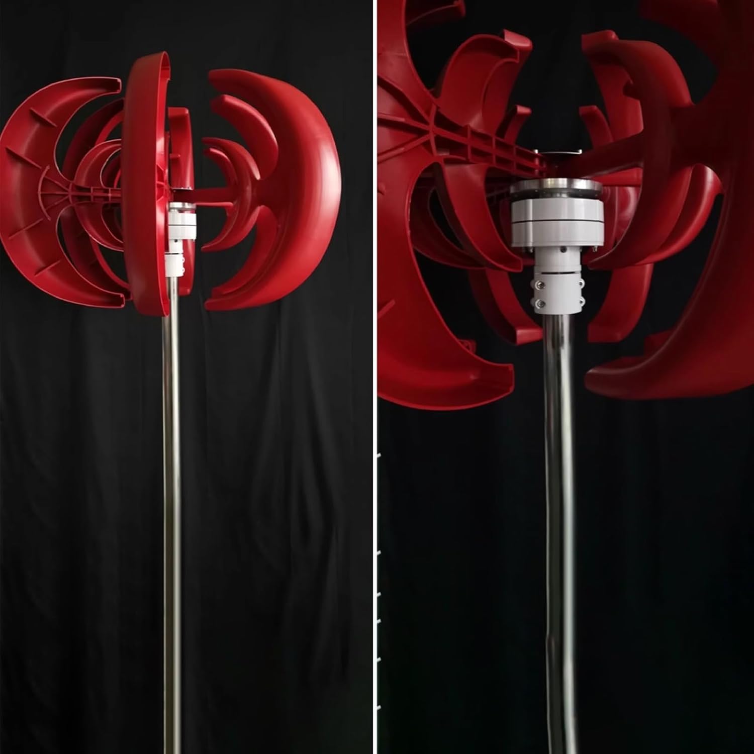 Wind Turbines Generator Kit 12V 5 Blades Vertical Wind Turbines with Controller 400W 1000W Home Wind Turbines Three-Phase AC Permanent Magnet Generator for Boats(Black,1000W)