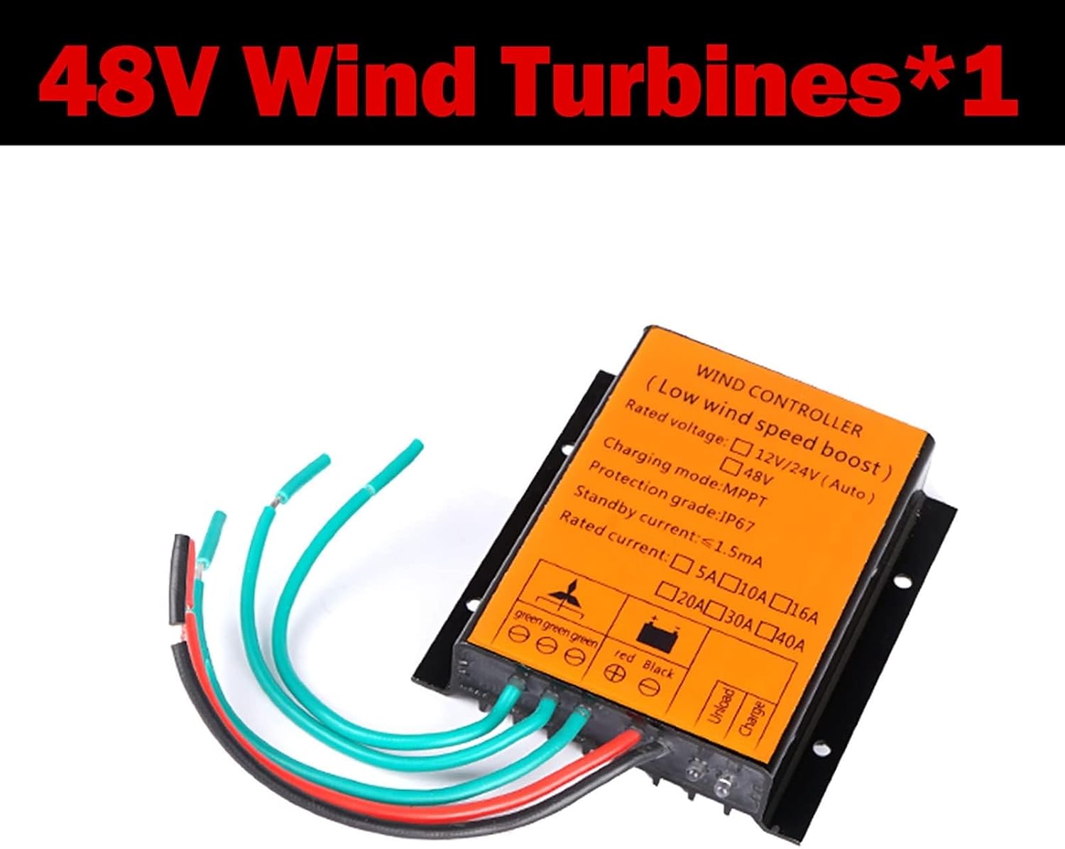 Wind Turbine Kit Home Efficient 12V 24V 48V MPPT Wind Generator， 10000W Controller Water Proof IP67 Wind Turbine Generator Auto for Power Generation Systems (Color : 12v)