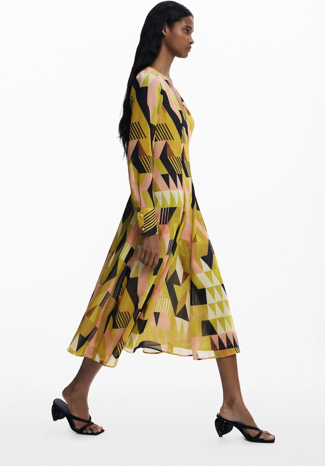 Desigual Women's Woman Woven Dress Long Sleeve