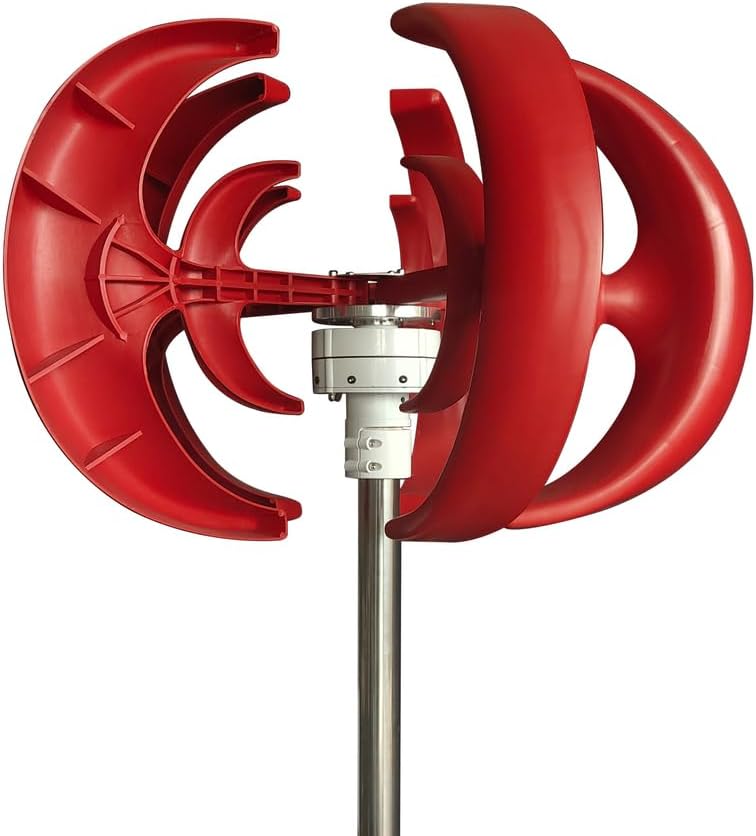 12V 24V 8000W Wind Turbine Generator Kit, Waterproof 5 Blades with Charge Controller Vertical Spiral Windmill for Marine RV Hybrid