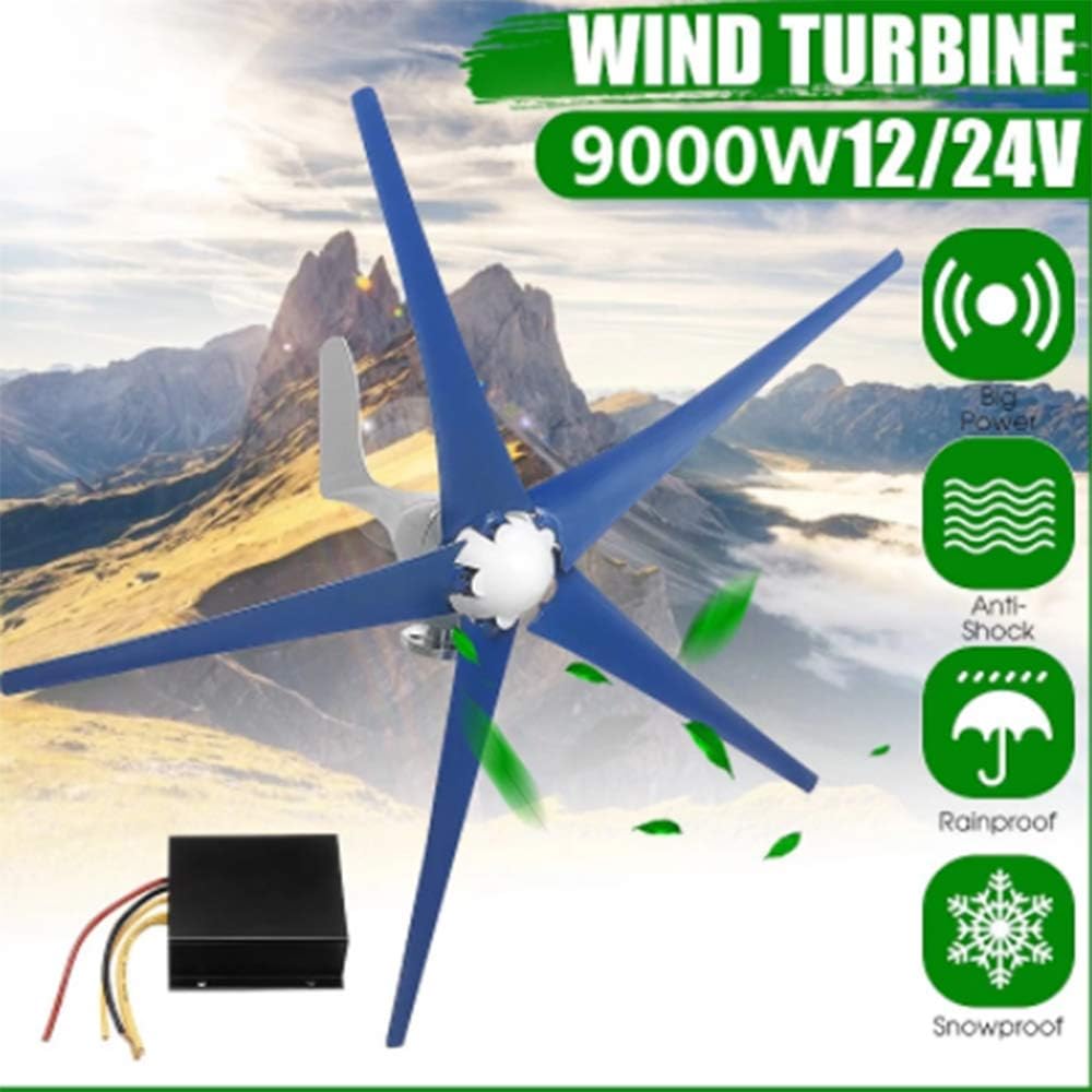 9000W 5 Blades 12V/24V Wind Turbines Generator Horizontal Wind Generator with Controller Windmill Energy Turbines Charge