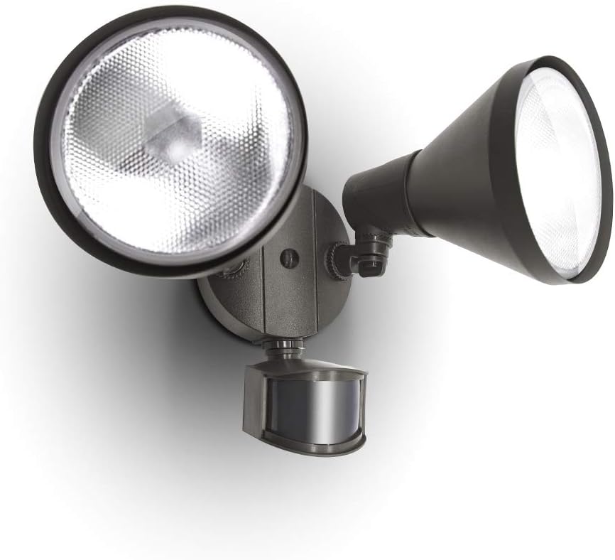 LUTEC 1800LM LED Motion Sensor Light Outdoor, Dual-Head Security Light, 3000K, Waterproof Exterior Flood Light for Patio, Garden, Yard, Bronze (2 Bulbs Included)