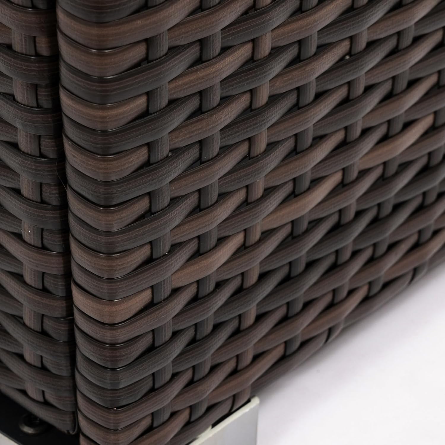 Penau Outdoor Wicker Fire Pit Column with Adjustable Flame and Glass Wind Guard, 40000 BTU Patio Heating, Includes Rain Cover and Decorative Glass Rocks