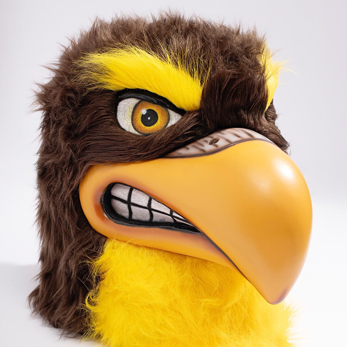 TCDesignerProducts Fierce Falcon Mascot Costume Brown and Gold, School Spirit Sports Fan Gear, Football Cheerleader Accessories, Homecoming