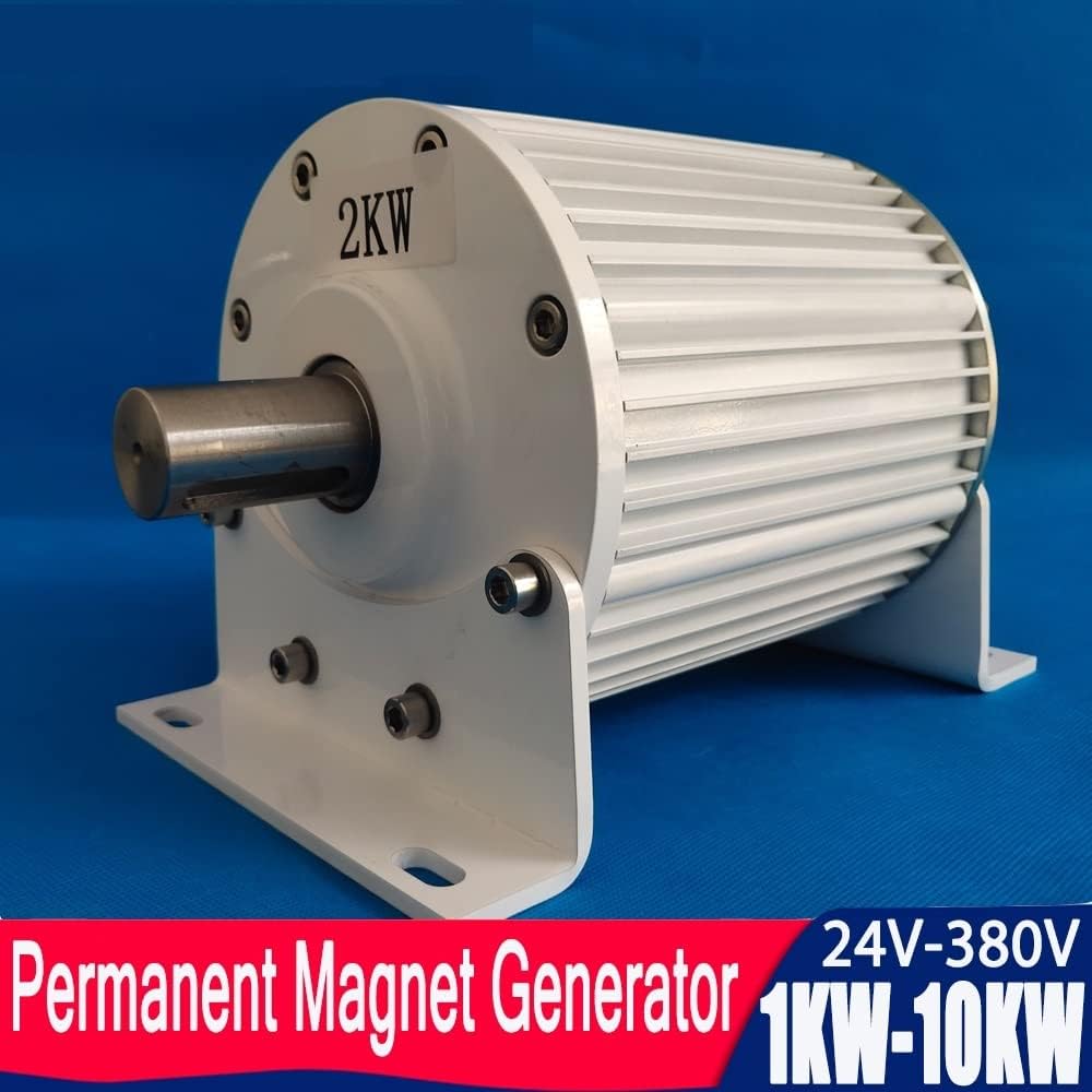 Wind Power Turbine Generator 1kw-10kw Low Speed Gearless Permanent Magnet Generator 24V 48V AC Alternators Use For Wind Turbine Water Turbine (Size : With Base, Color : 96V_1000W 500RPM)