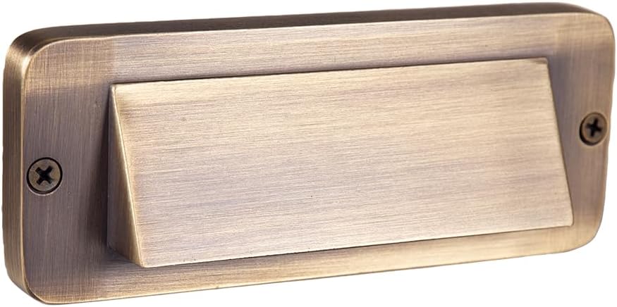 VOLT Cast Brass 12V 3W 2700K Warm White Mini Thin LED Hooded Outdoor Step Light (20 Lumens) for Low Voltage Landscape Lighting