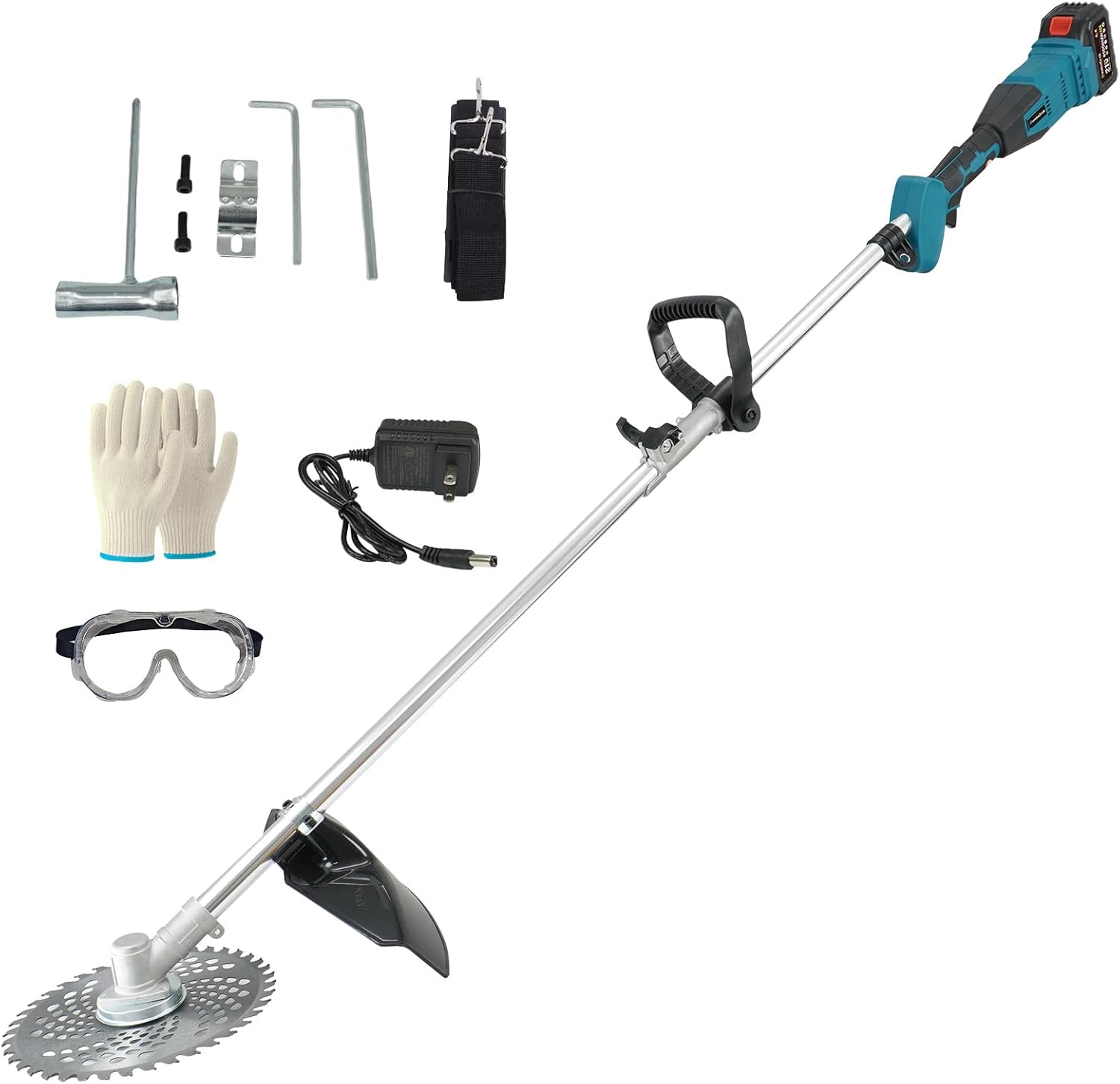 Handheld Lithium Battery Portable Lawn Mower | Self-Propelled | 5.0Ah Batteries & Charger | 45min Runtime | Smart Cut Technology | Folds for Storage