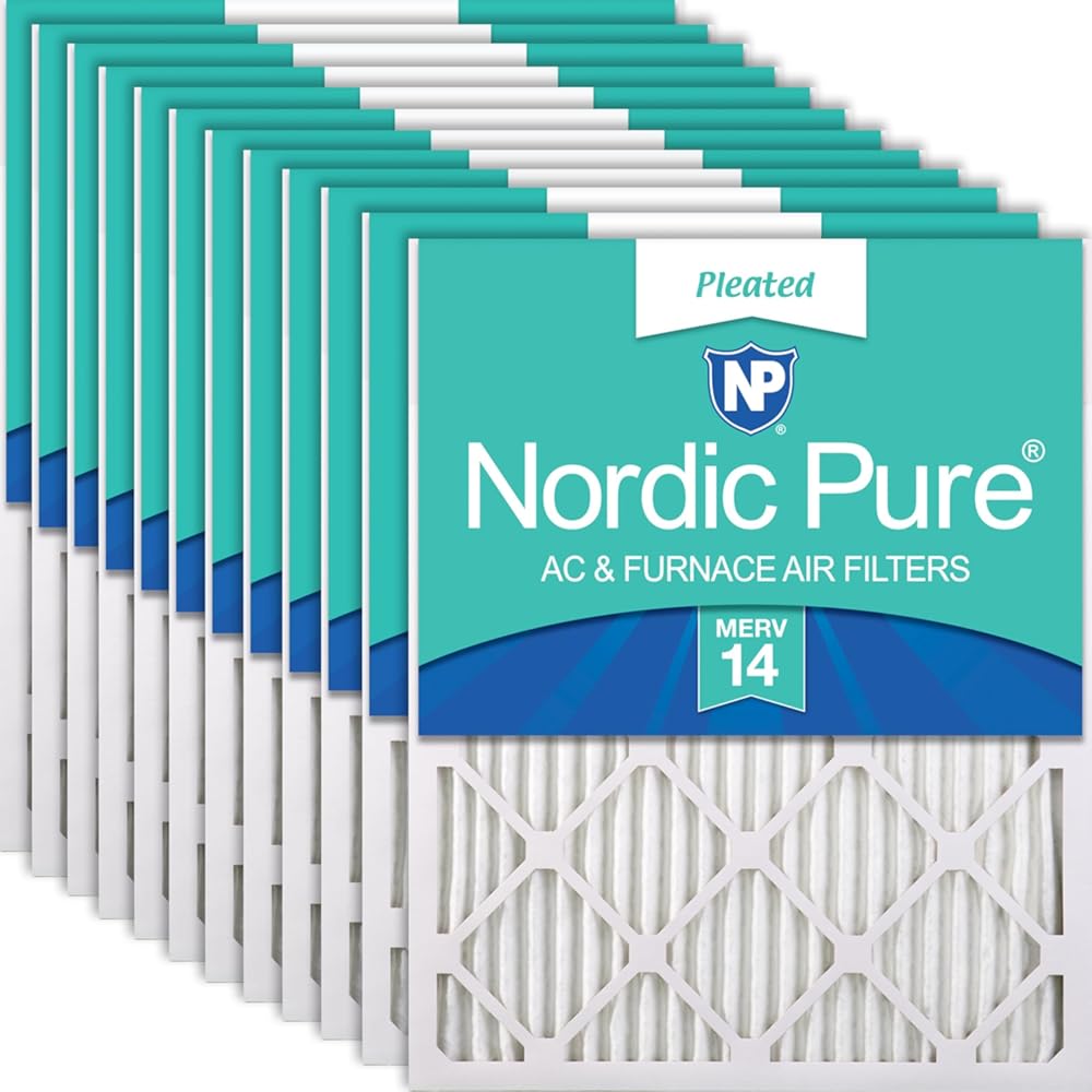 Nordic Pure 12x25x1 (Actual Size: 11 3/4 x 24 3/4 x 3/4) Pleated MERV 14 Air Filters 12 Pack