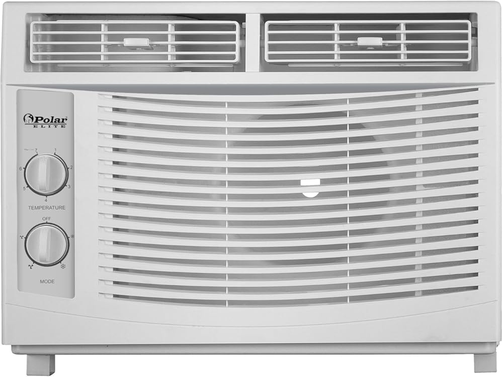 5,000 BTU Window Air Conditioner, Cools Up to 150 Sq. Ft., Quiet Operation, Adjustable Fan and Cooling Settings, Mechanical Control, Easy Install & 2-Year Warranty