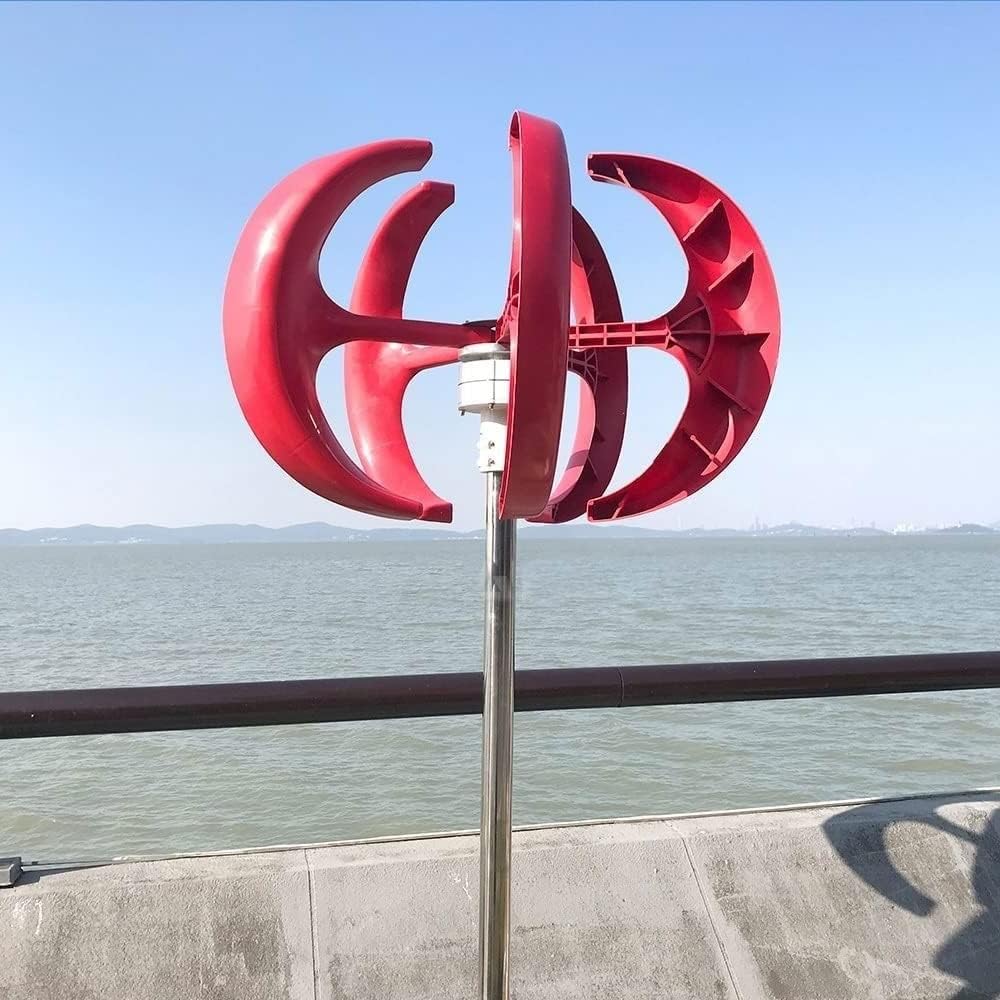 Wind Turbine Generator, 5 Blades 12V 24V Free Energy Generator, Vertical Axis Wind Generator Kit for Home Streetlight Use