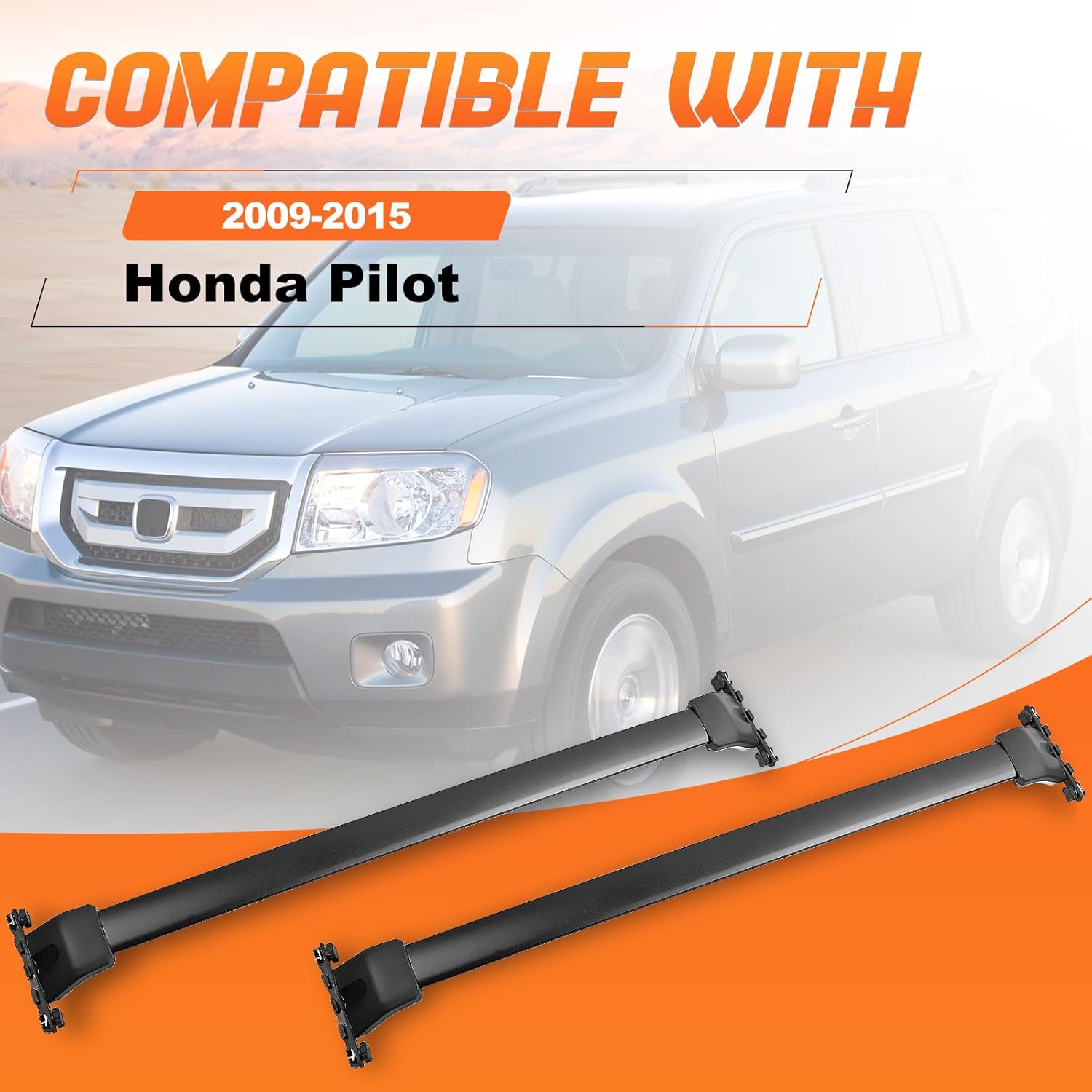 Roof Rack Cross Bars Luggage Carrier Fit for Honda Pilot 2009-2015, Capable of Supporting Up to 200 lbs/90 kg, Ideal for Roof Bags, Roof Boxes, Bike Racks, and Various Other Accessories.