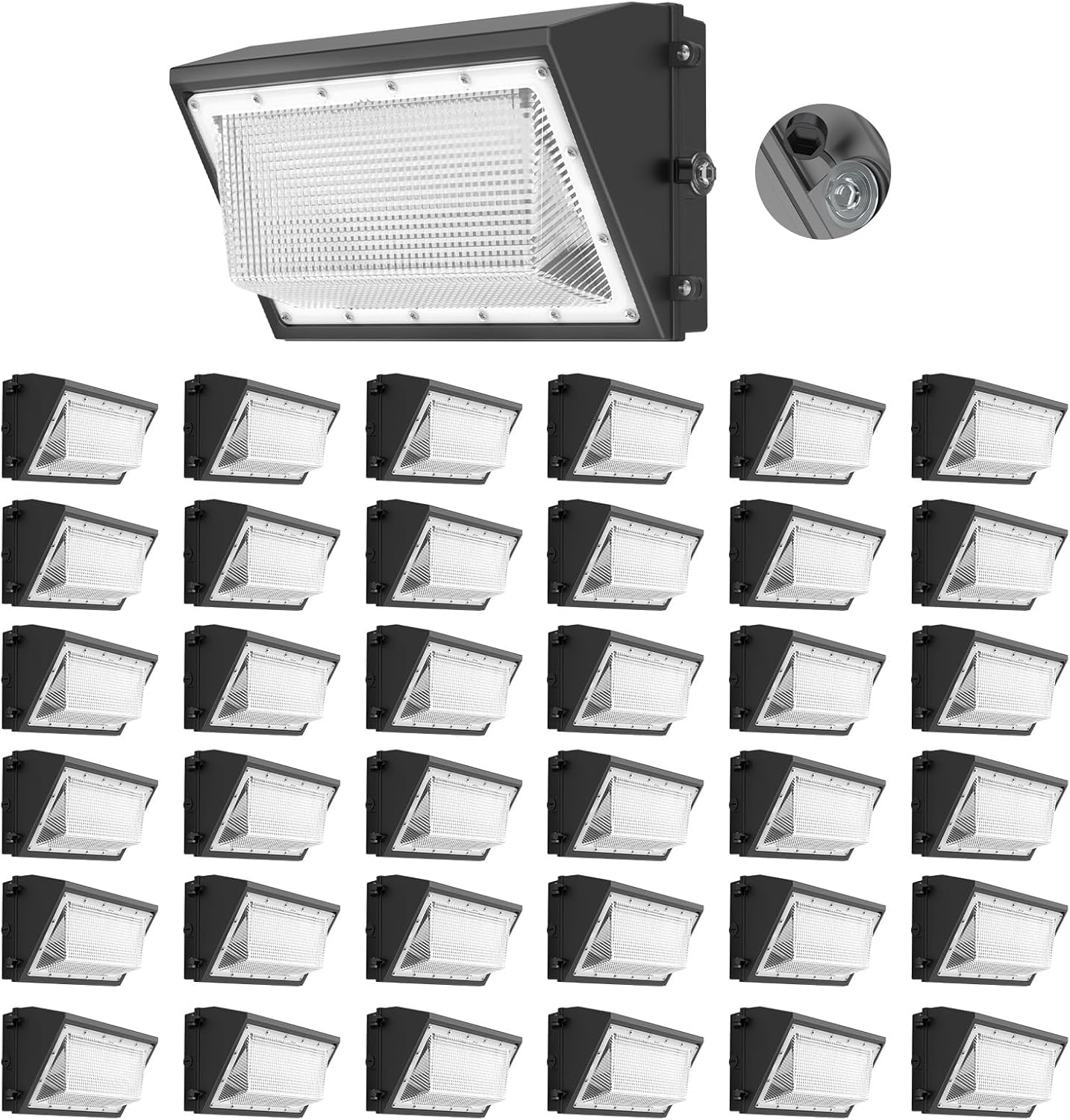 AIKVSXER 36 Pack 130W LED Wall Pack Light, Dusk to Dawn Photocell, 20,800LM 6000K IP65 Waterproof Commercial Outdoor Wall Lights for Parking Lot/Warehouses/Yard/Barn, AC120-277V