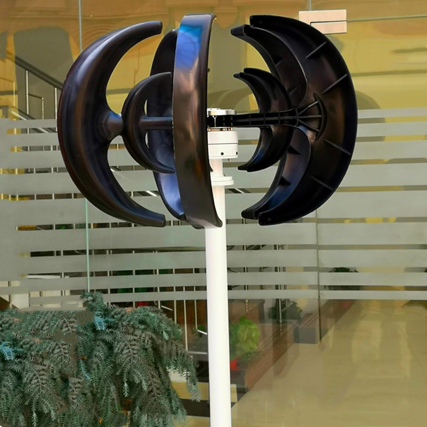 12V/24V 2000W Wind Turbine Kit 5-blade Lantern Wind Turbine With Controller + 100W*2 Solar Panels + Battery For RV, Boat, Home Power Generation, Etc. (Color : 12V)